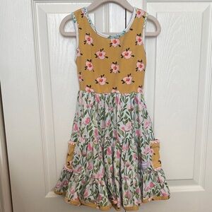Sweet Honey 6Y Floral Kids Dress - Yellow and Pink